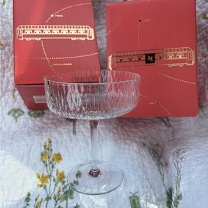 Two Elegant Clear Glass Coupe by Nespresso Barista Festive Glass set of Two 2